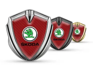 Skoda Emblema Coche Insignia Lujoso Acabado Aleación Diseño